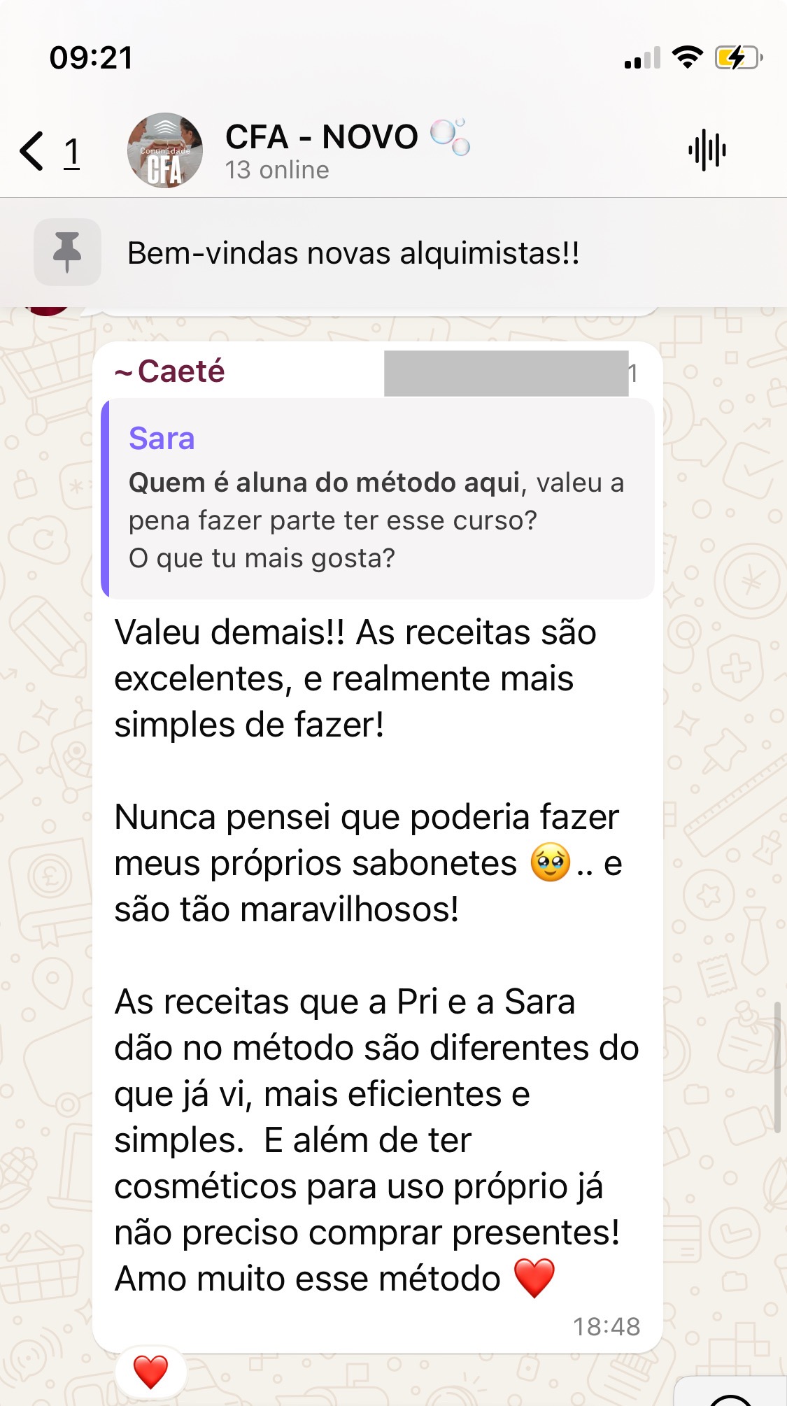 Depoimento de aluna sobre o Método AGS